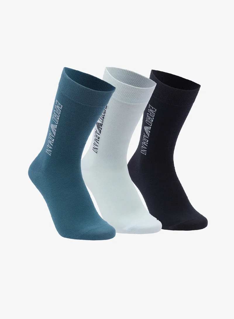 3 Pack Of Logo Crew Socks